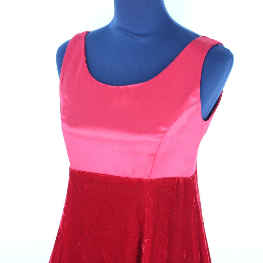 【フラダンス用衣装 ベロアドレス】濃淡ワインレッド系 ノースリーブ ハワイアン