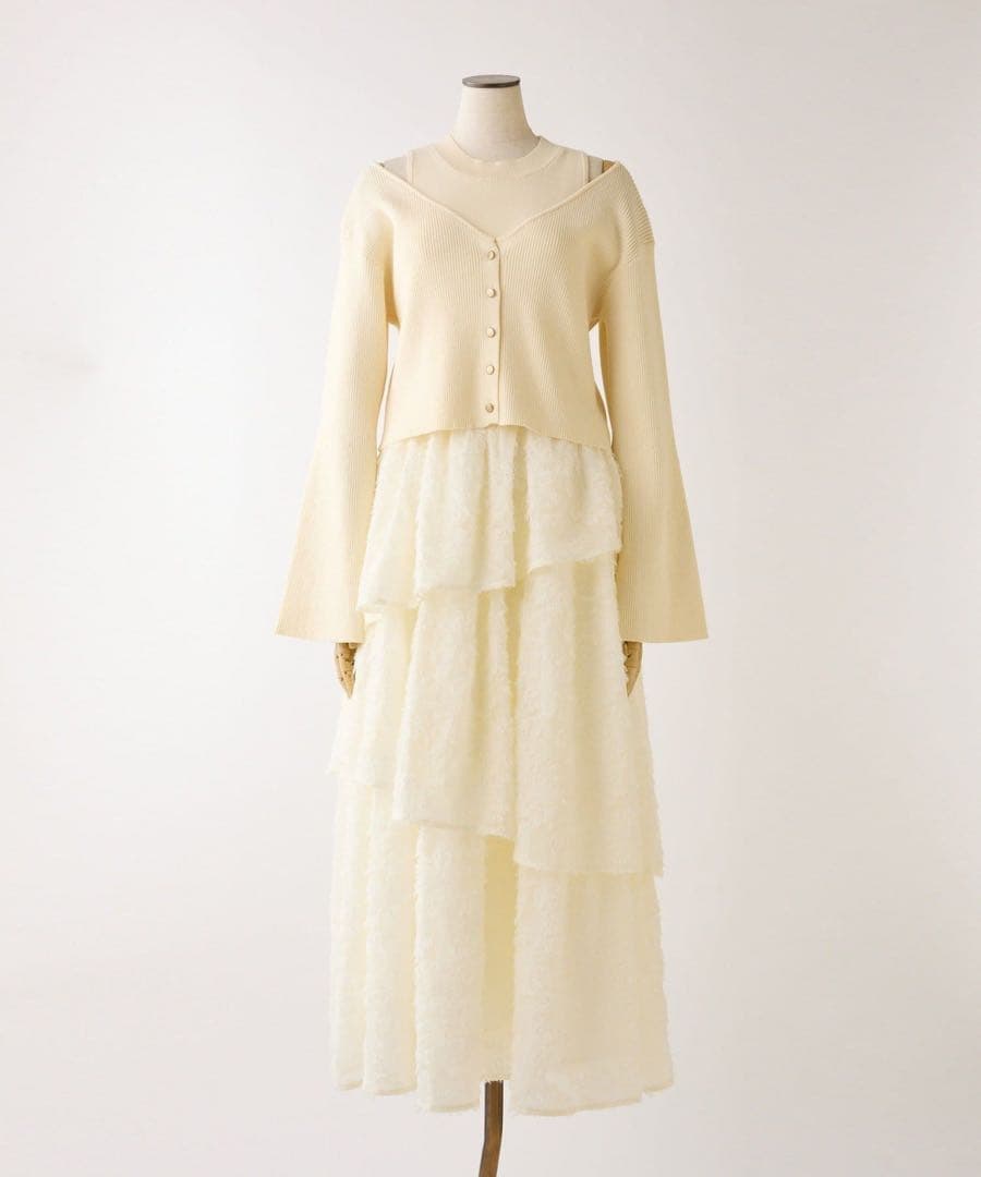 ナイスクラップ 新品未使用タグ付き カーデセットドッキングティアードワンピ