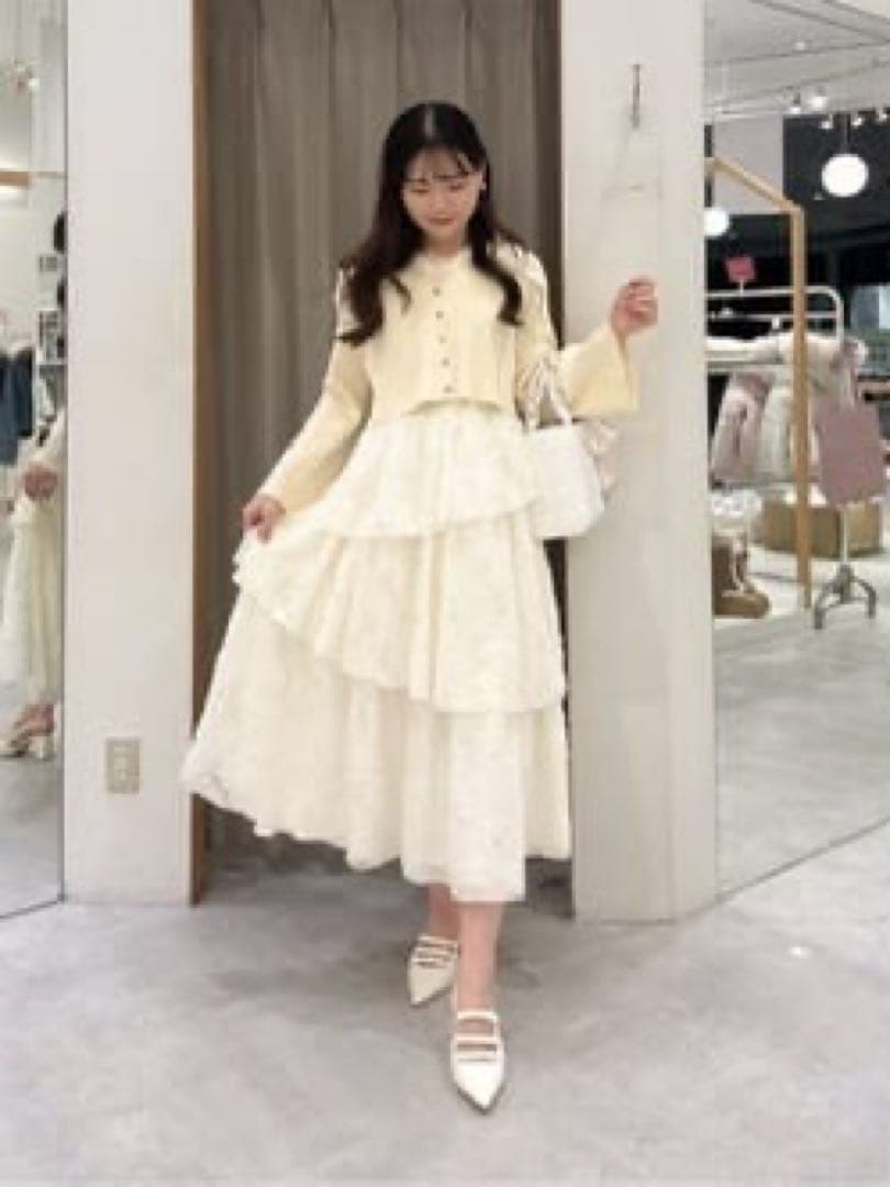 ナイスクラップ 新品未使用タグ付き カーデセットドッキングティアードワンピ