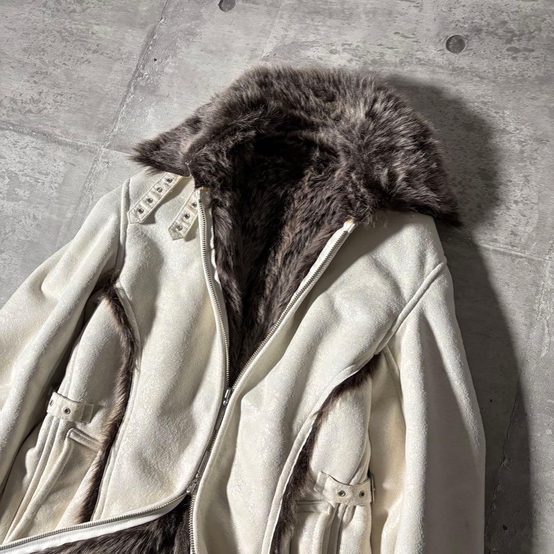 2000's ファージャケット ヒビ割れ コーティング加工 平成 お兄系 y2k