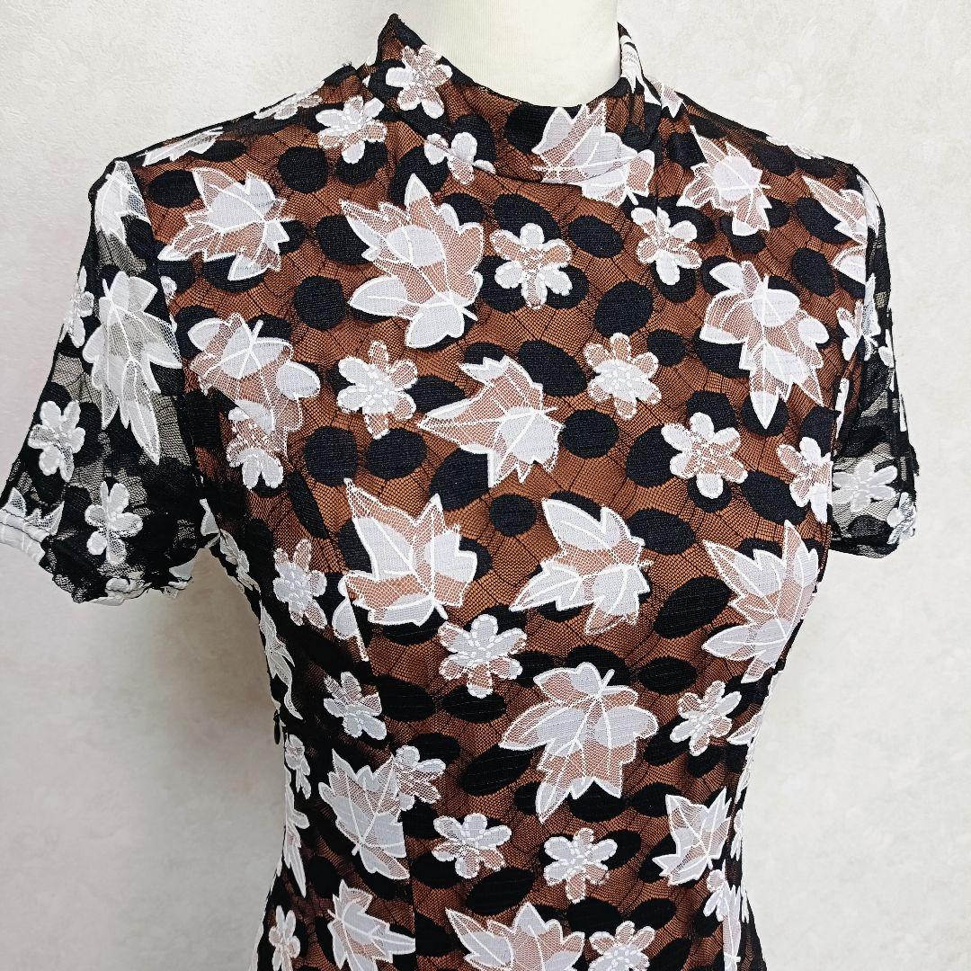 YILINFEIER 社交ダンス 刺繍 半袖ドレス 発表会 パーティ 衣装 XL