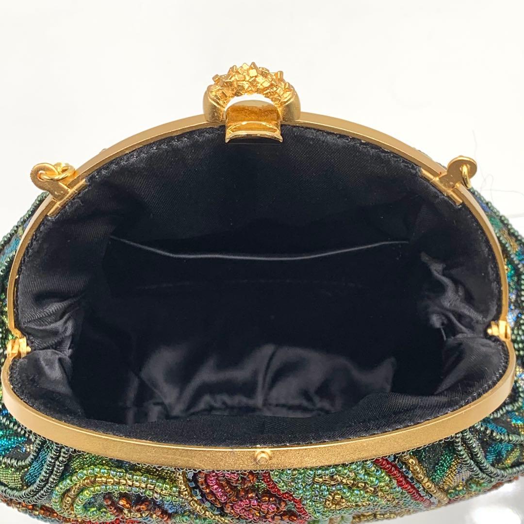 【美品】 ビーズ パーティ バッグ フォーマル カラフル ショルダー 軽量