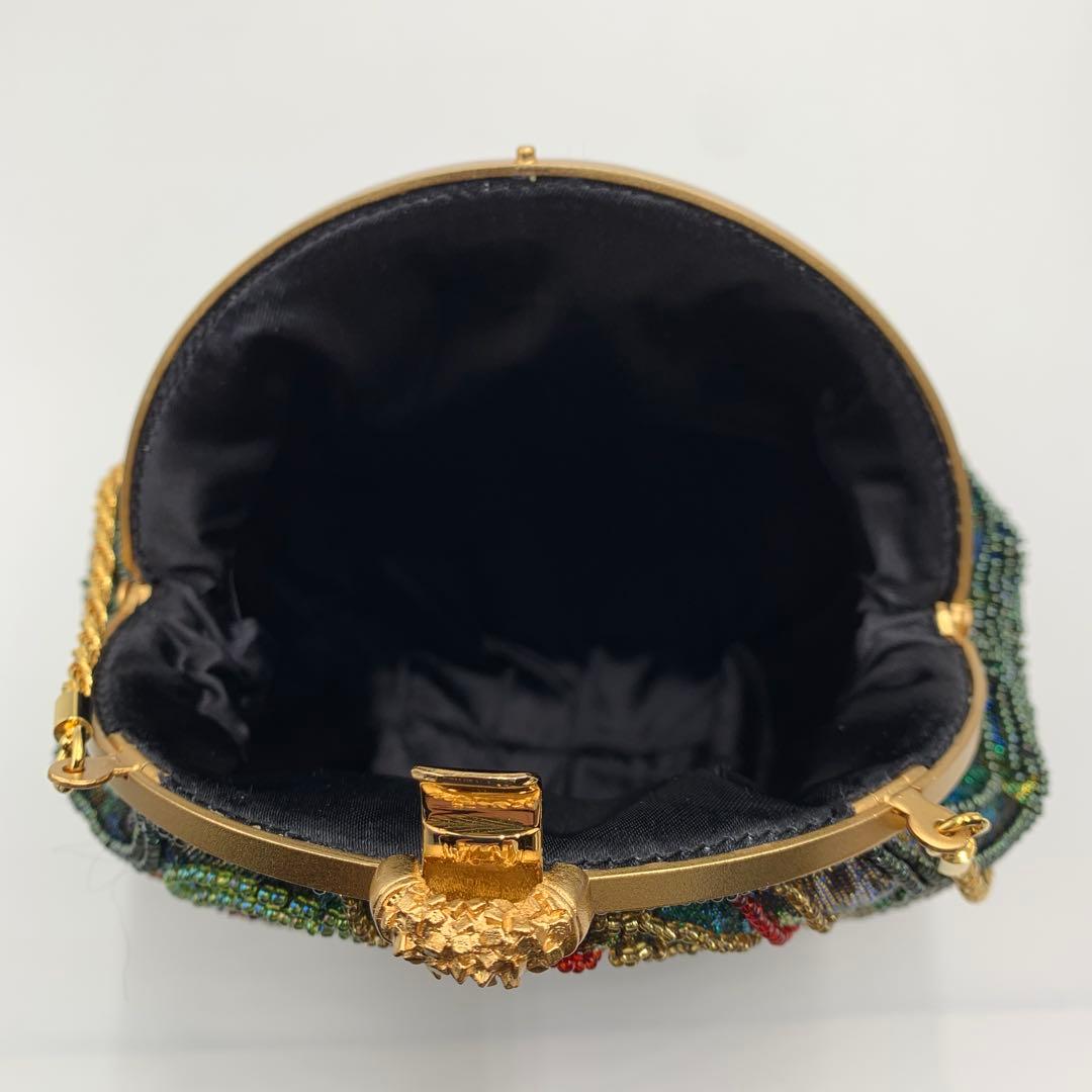 【美品】 ビーズ パーティ バッグ フォーマル カラフル ショルダー 軽量