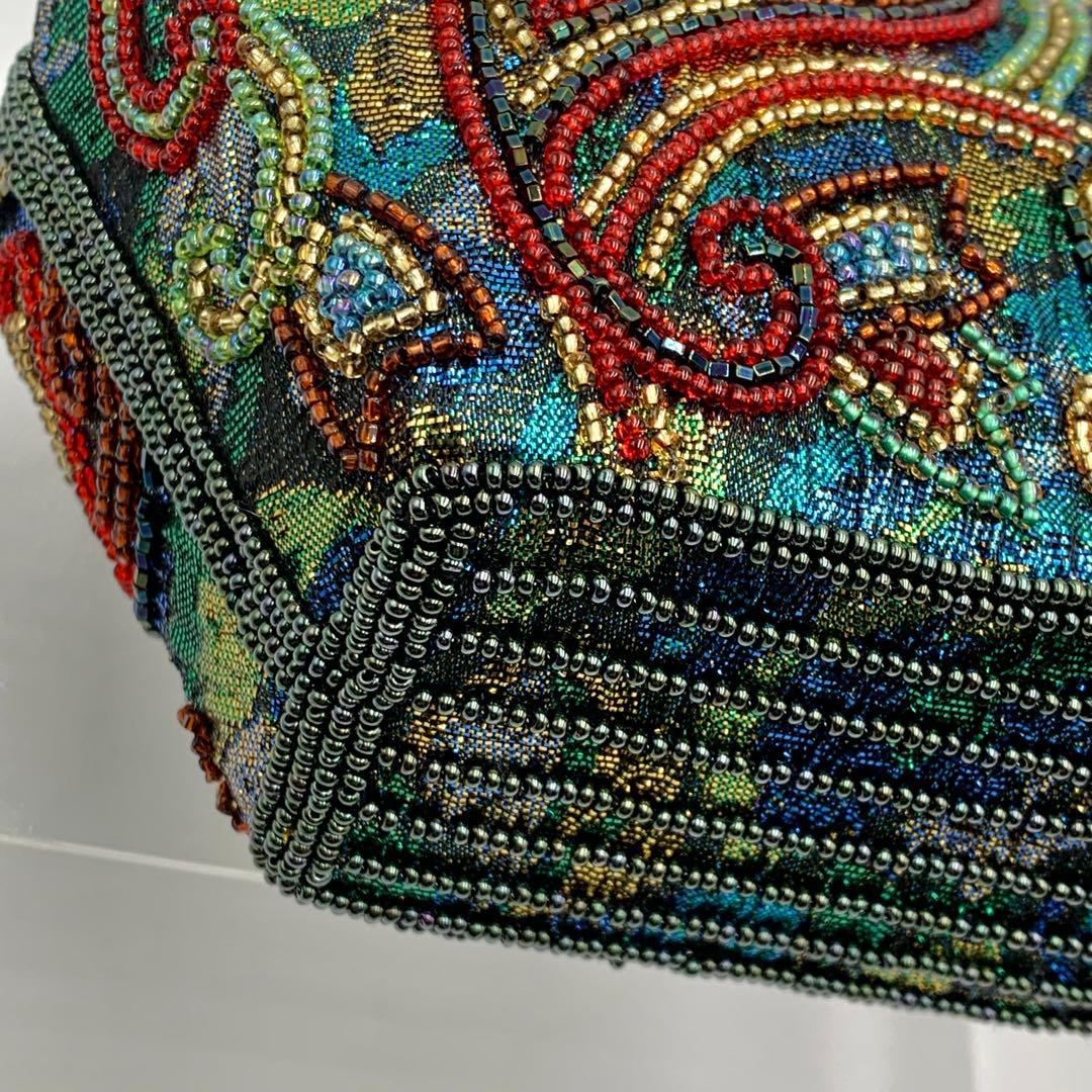 【美品】 ビーズ パーティ バッグ フォーマル カラフル ショルダー 軽量