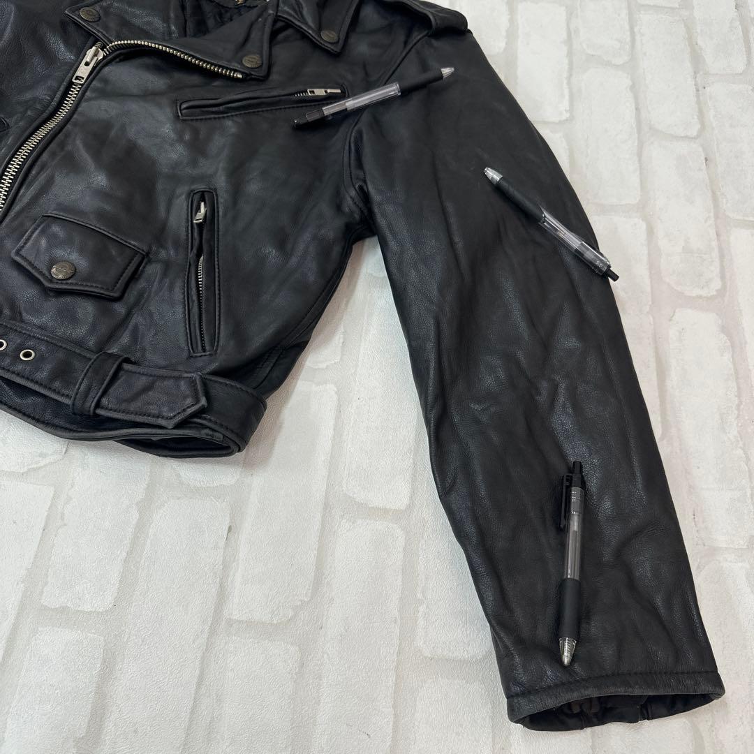 値下げ TIME & TIDE 牛革 レザー ダブル ライダース ジャケット L