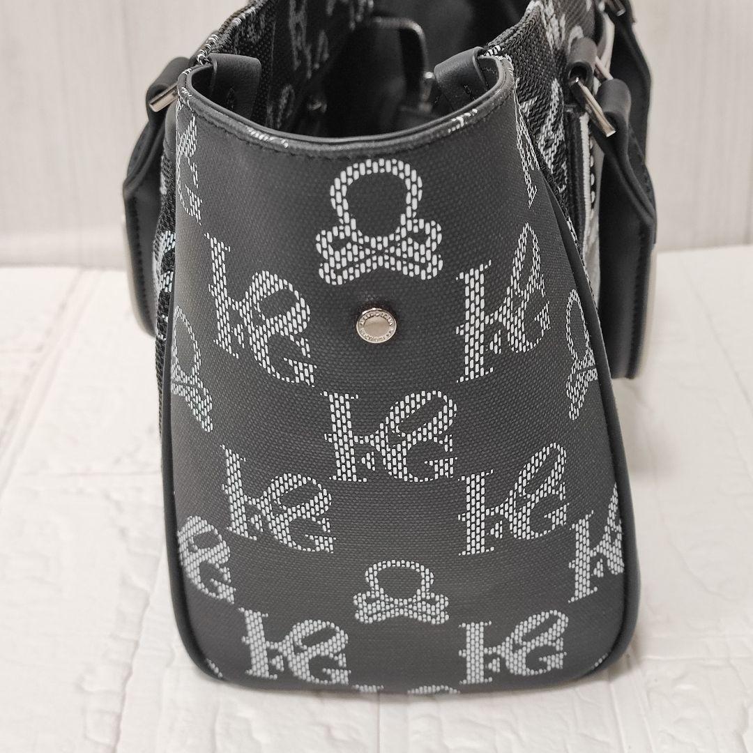 マークアンドロナ　カートバッグ　トートバッグ　黒✕白　スカル✕総柄