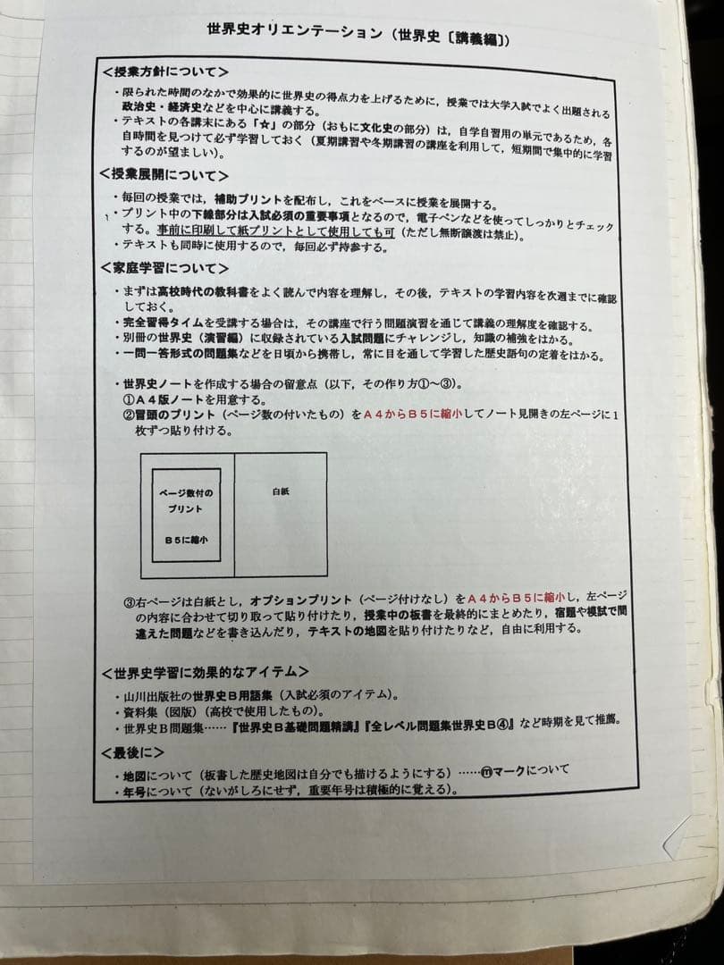河合塾世界史　沼田英之先生の講義ノート　早慶