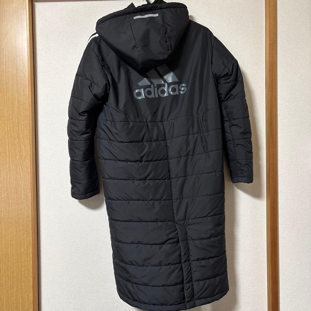 adidas ベンチコート 160 アディダス　黒　サッカー　子ども用　キッズ