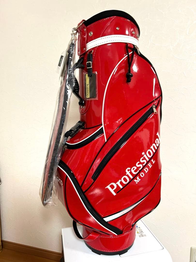 [新品 未使用] プロフェッショナルモデル ゴルフバッグ 赤