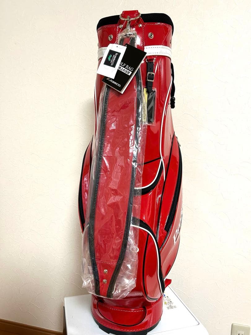 [新品 未使用] プロフェッショナルモデル ゴルフバッグ 赤
