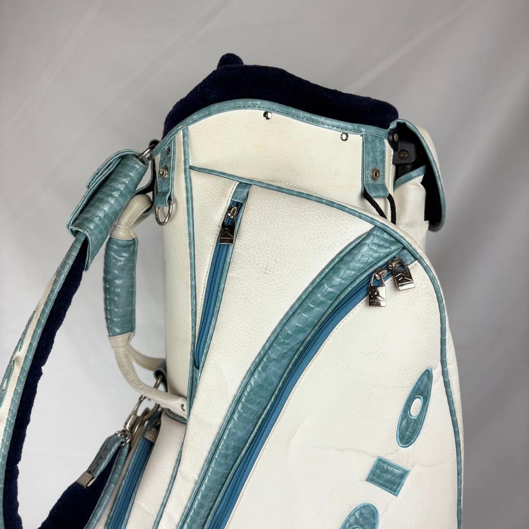 【希少】Roddio ロッディオ キャディバッグ ホワイト ブルー クロコ 合皮