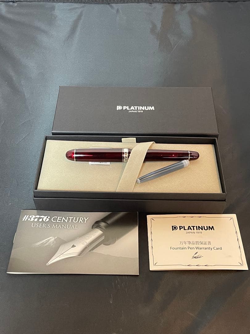 新品　プラチナ万年筆 #3776 センチュリー ブルゴーニュ 細字(F) 14K