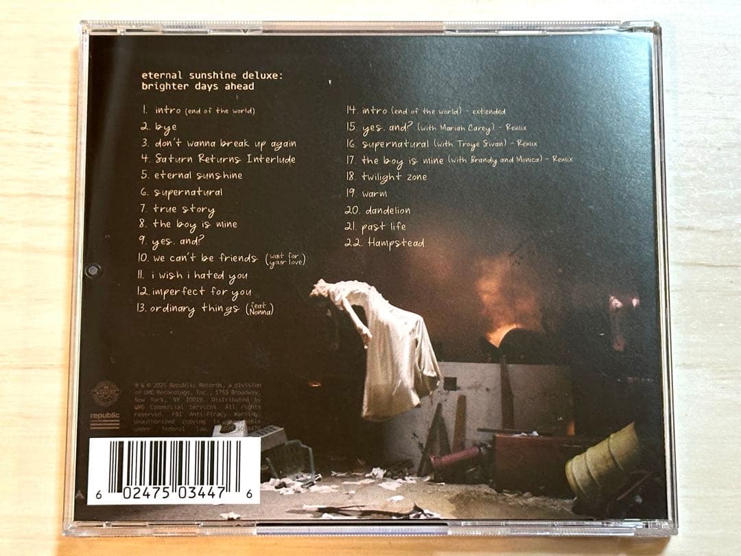 直筆サイン入り アリアナグランデ 「エターナル サンシャイン」DX 限定ジャケ