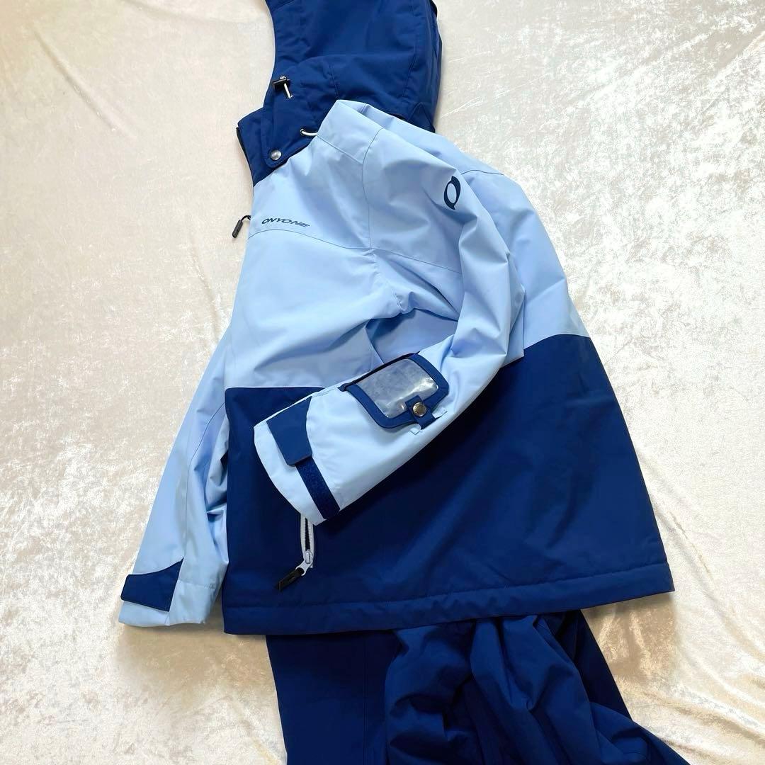 ま*と様 オンヨネ　スキーウェア　水色　ネイビー　パンツ　ジャケット　セット　上