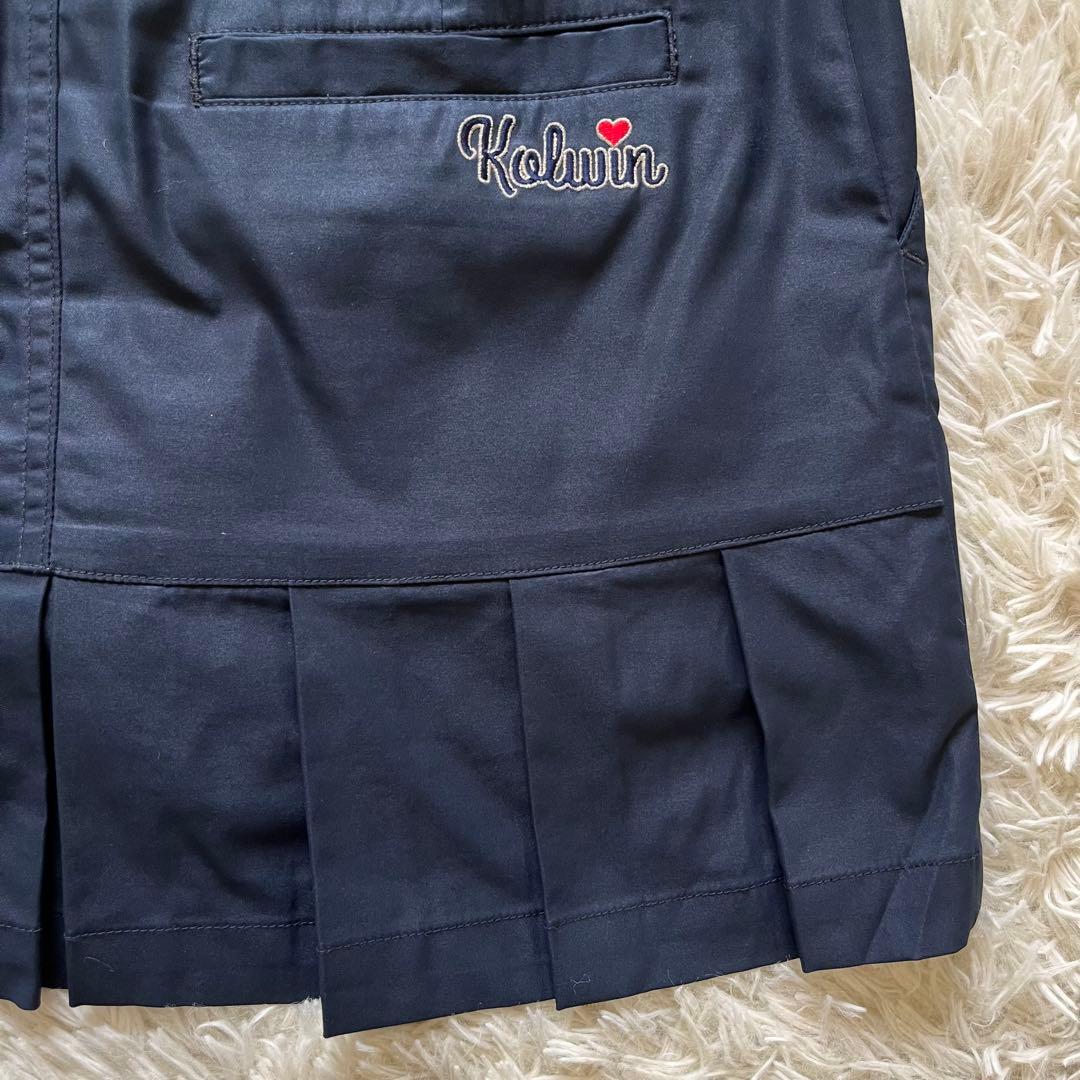 美品 Kelwin ゴルフ プリーツスカート スカート ネイビー 9号 M