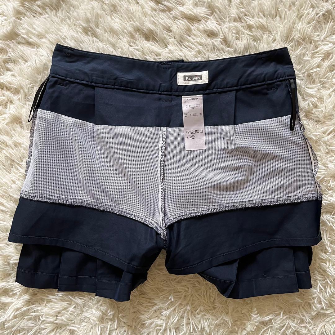 美品 Kelwin ゴルフ プリーツスカート スカート ネイビー 9号 M