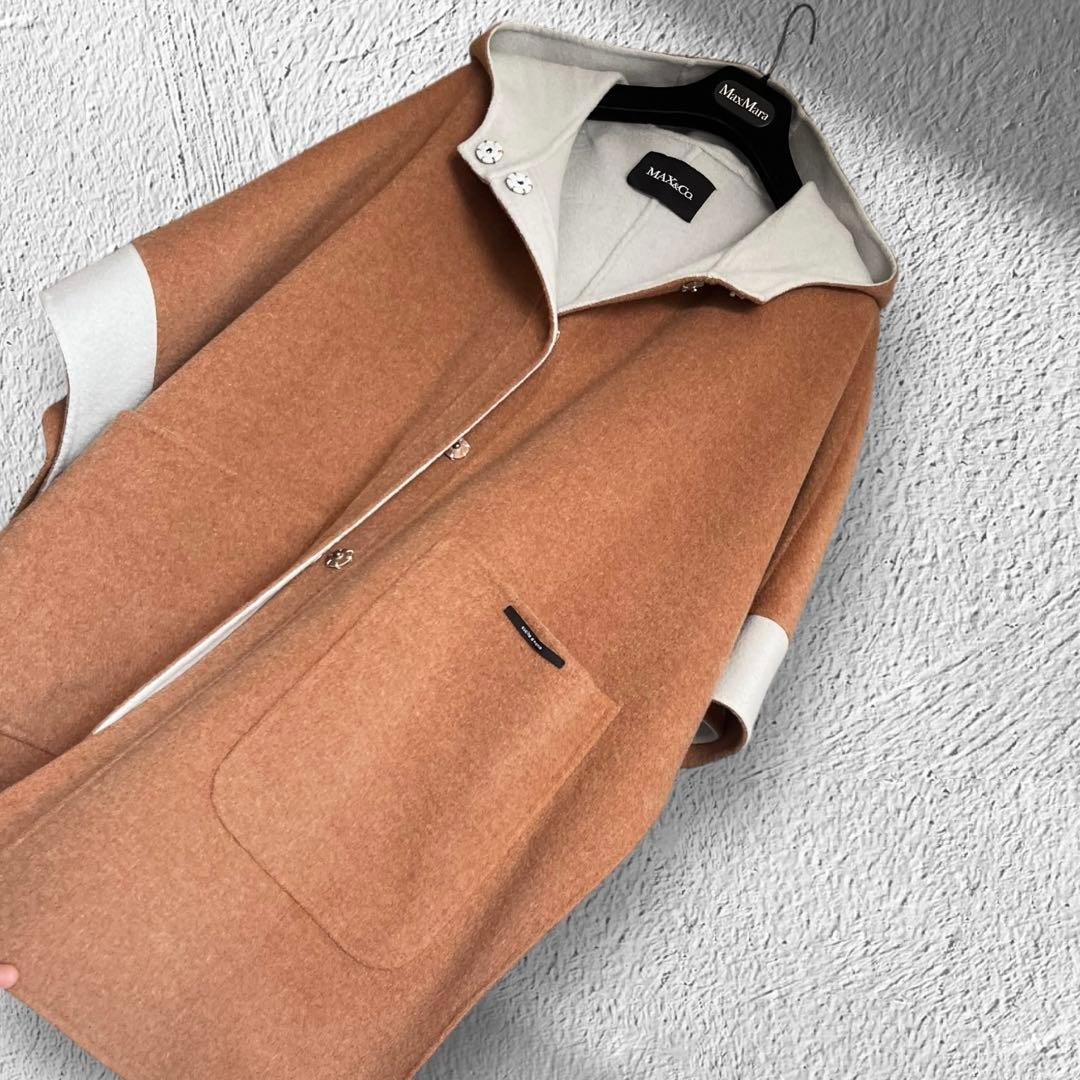 綺麗‼️クチートアマーノ リバーシブル✨ポンチョ ケープ キャメル✨マックスマーラ