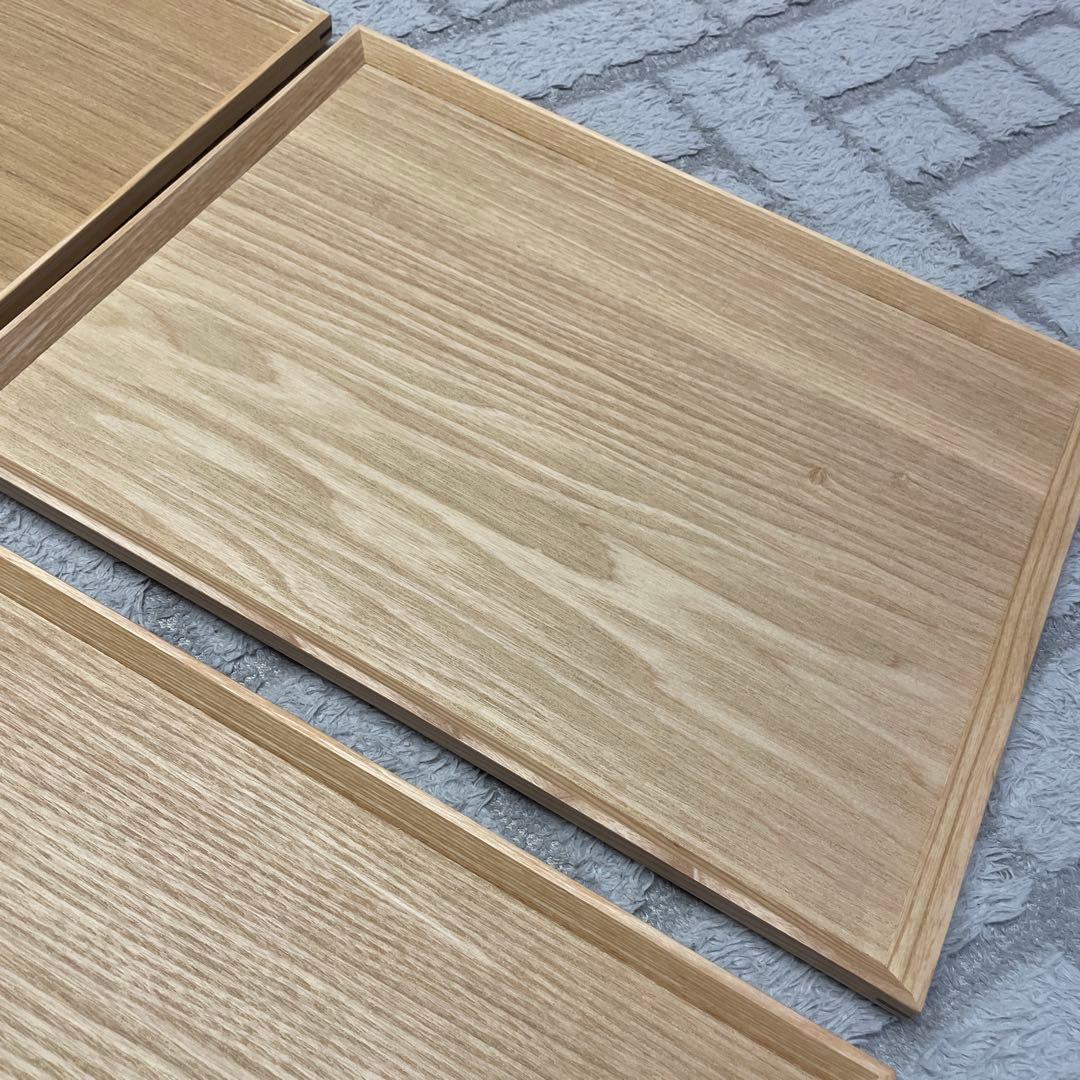 カフェトレー4枚セット 天然木製 45cm お盆 トレー