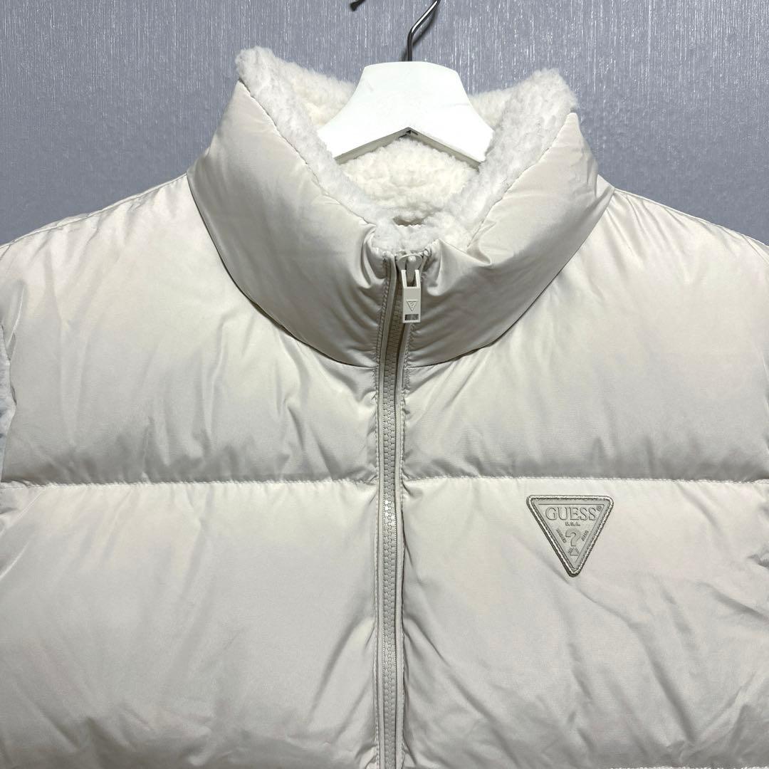 《GUESS》 ゲス (L) 美品 トライアングルロゴダウンベスト ユニセックス