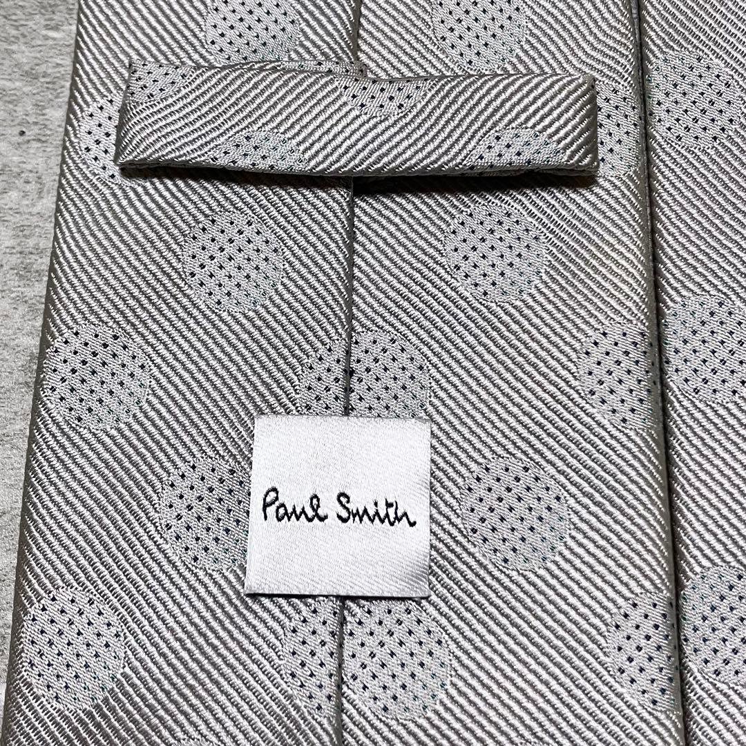 未使用に近い　ポールスミス　現行タグ　ネクタイ　ドット　水玉柄　光沢感　日本製