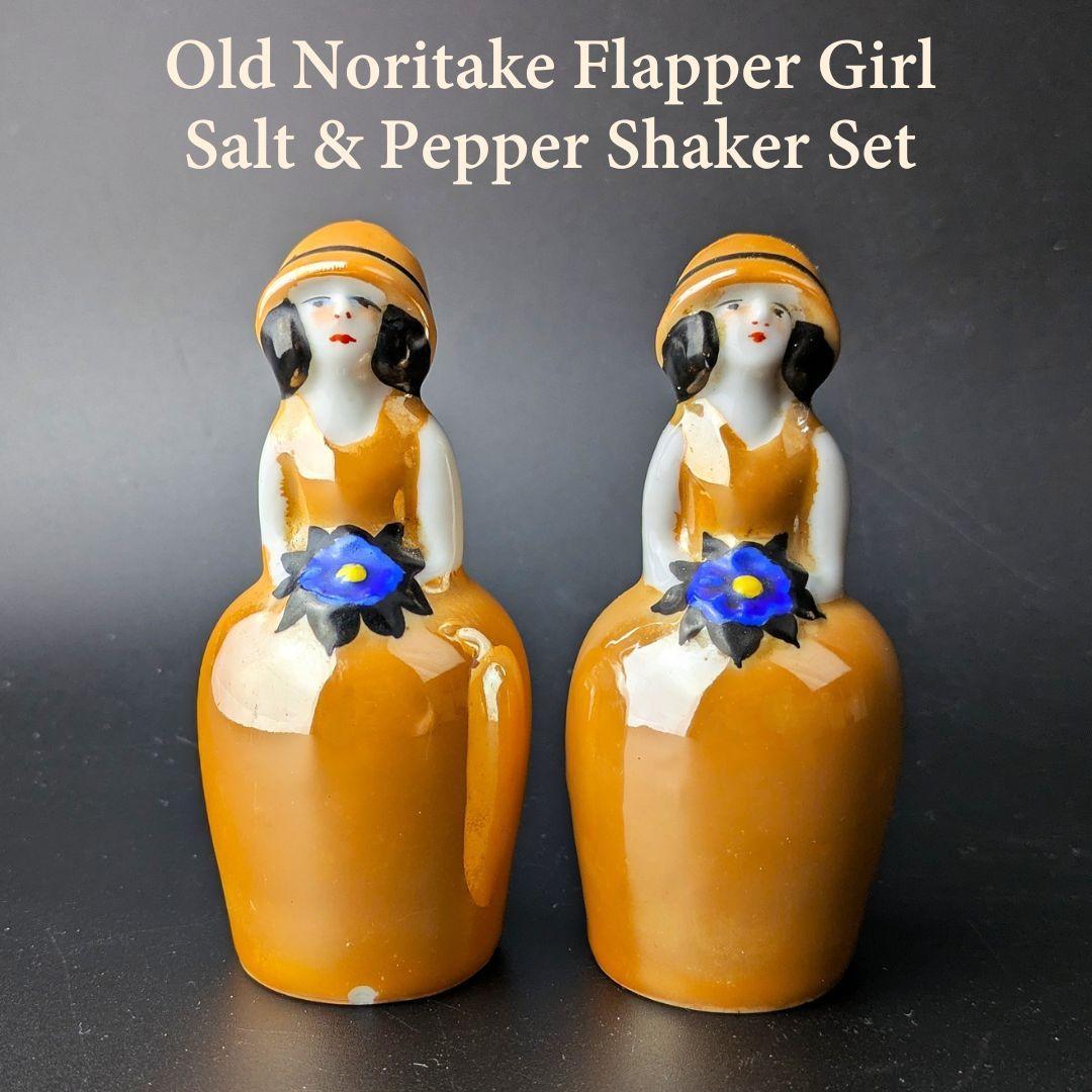 l*y様 人気のコンビ★ノリタケ フラッパーガール ペア シェイカー アンティー
