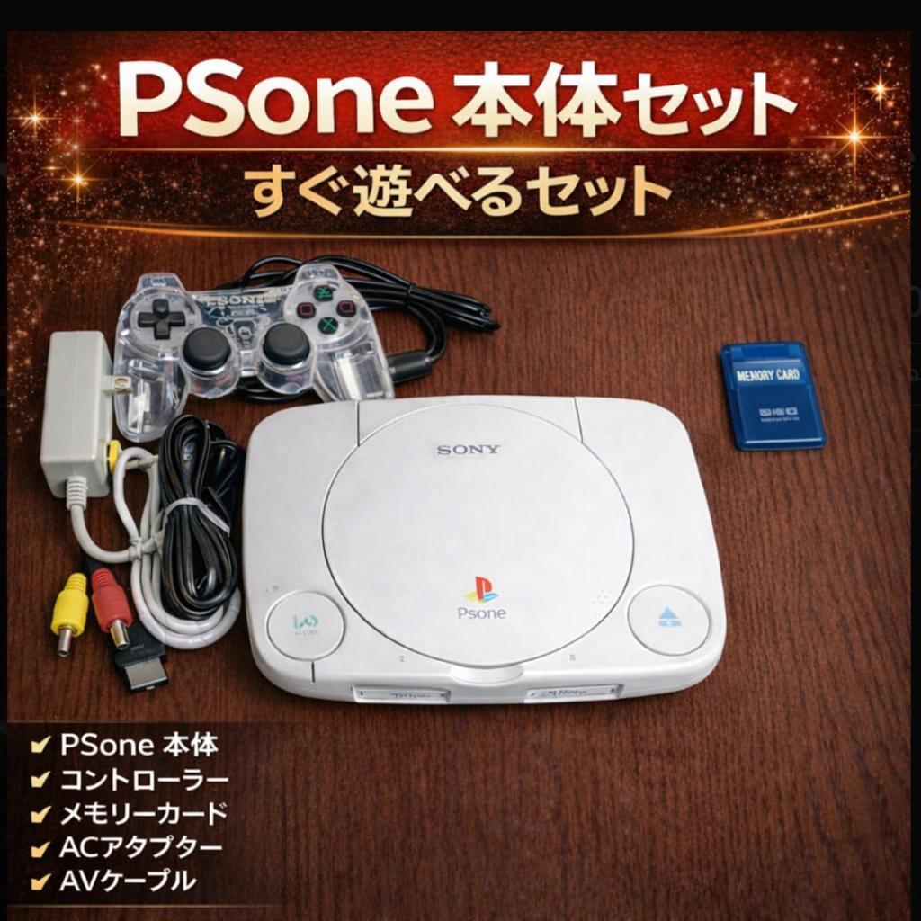PSone 本体セットSCPH-100起動確認済コントローラー メモリーカード付
