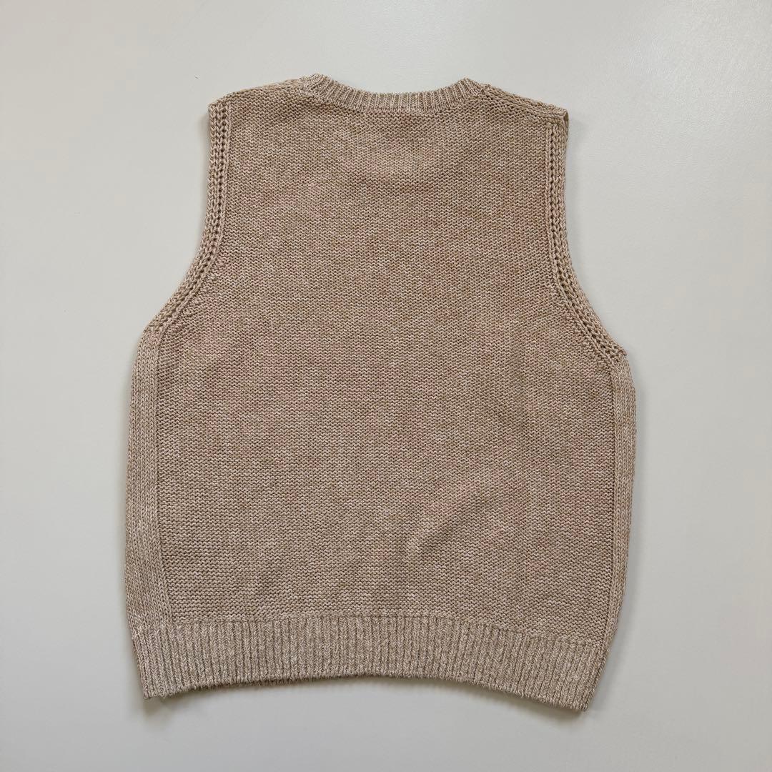 極美品✨マドモアゼルノンノン 綿麻 ニットベスト パパス 日本製 ベージュ