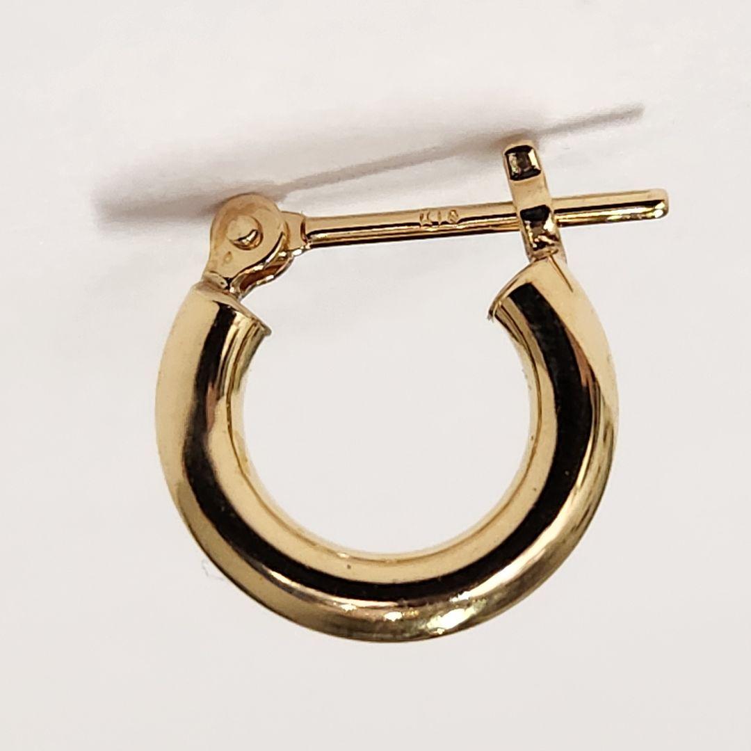 新品　K18シンプルフープピアス(リングピアス)　サイズ2mm×10mm　両耳分