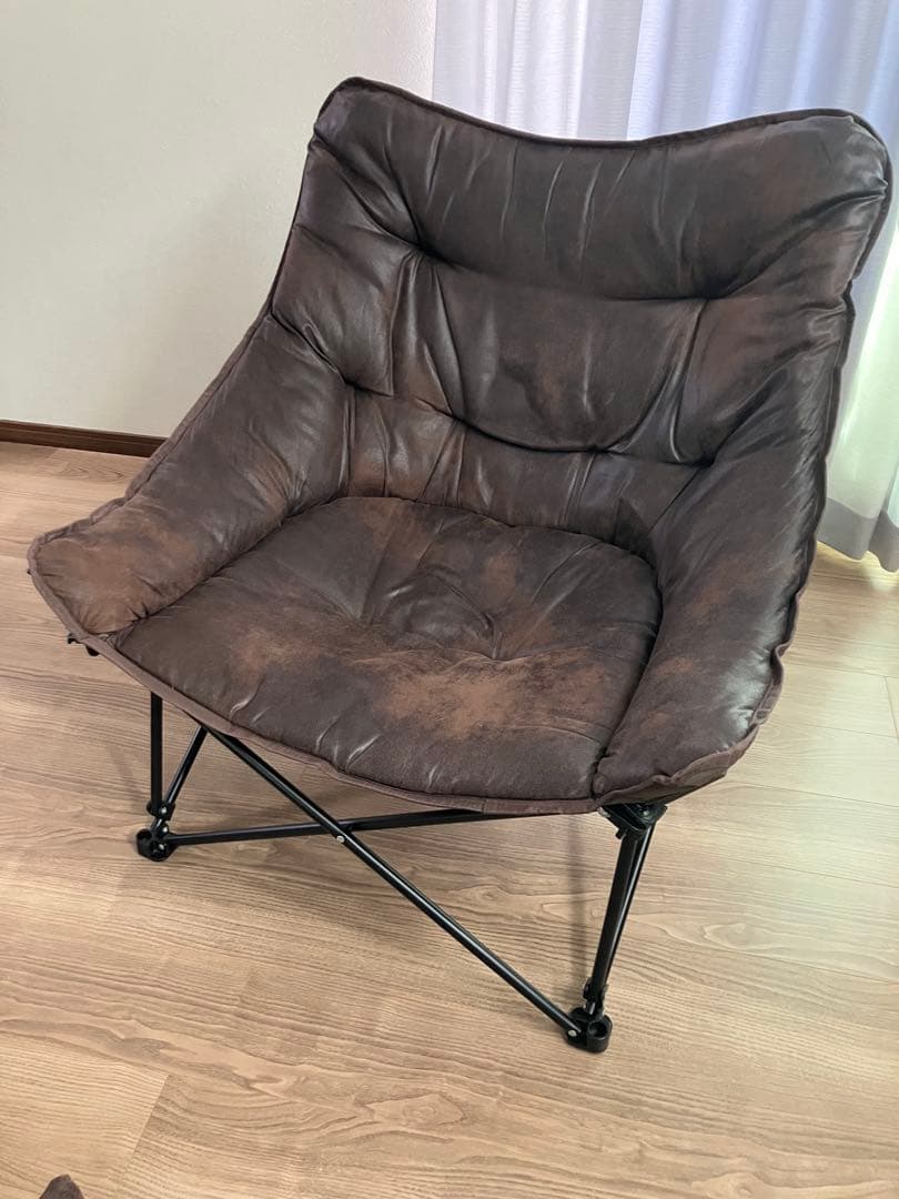 ニトリ　バタフライチェアワイド オットマンセットBR