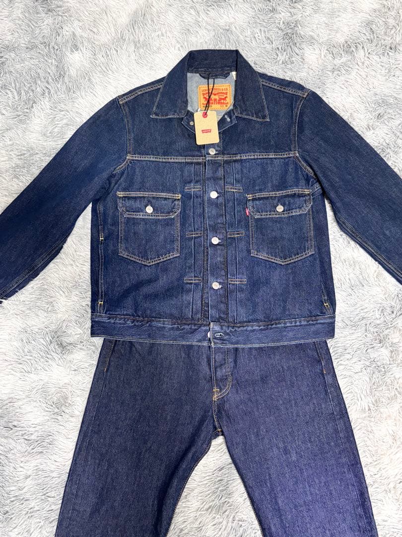 リーバイス 2ND トラッカーJKT M 501 セットアップ 濃紺 W32