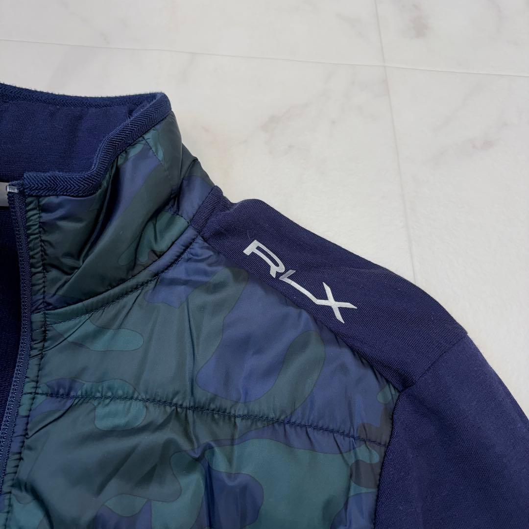 RLX ラルフローレン　ジップアップ　迷彩　XS ゴルフニット　紺色　長袖