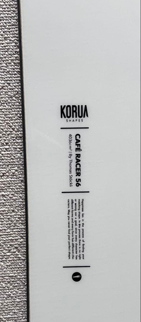 KORUA Café Racer 56 ホワイト スノーボード　156