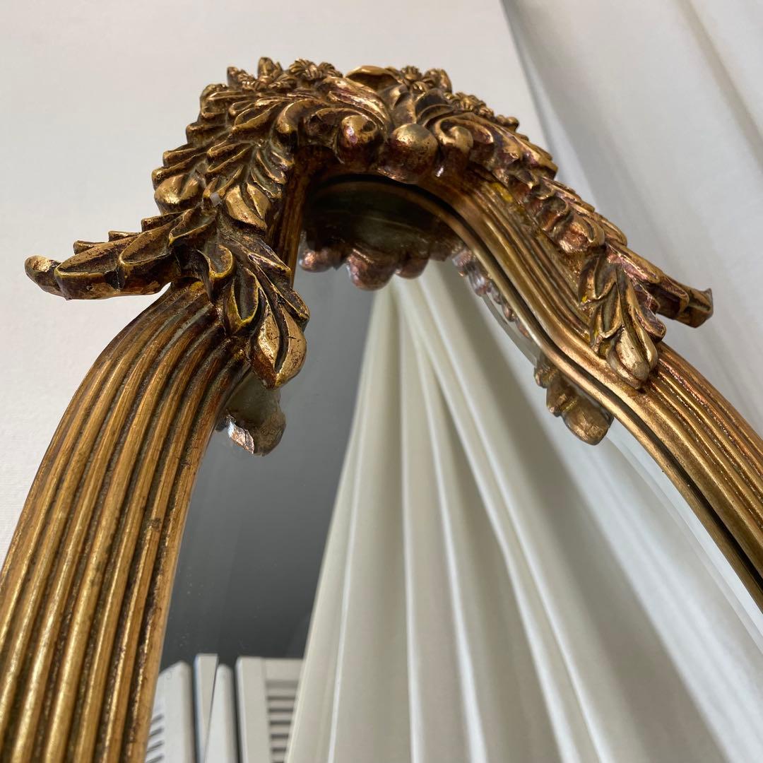 エレガント スタンドミラー ゴールドフレーム ロココ 姿見 アールヌーボー