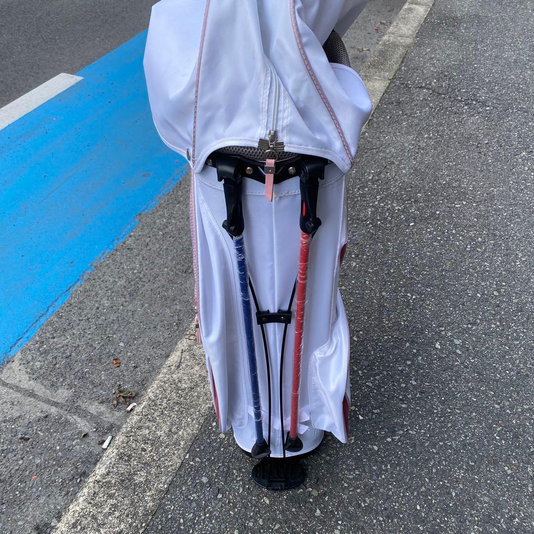 FILA スタンド付きキャディバッグ ホワイト/ピンク