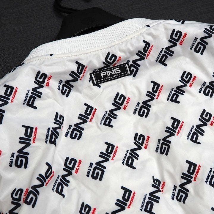 新品 ピン ゴルフ 中綿 半袖 ブルゾン ストレッチ 総柄 スニード L