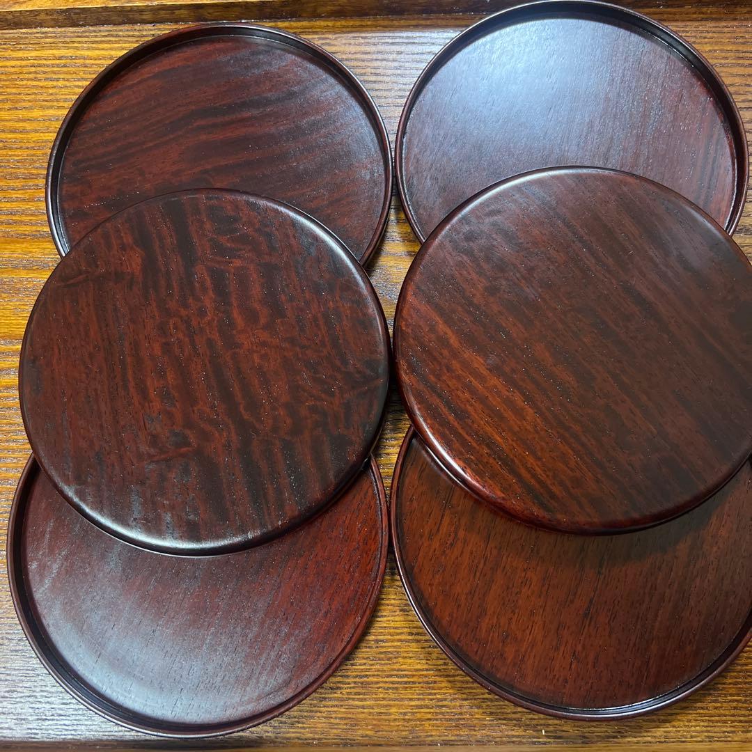 ◆希少◆ 紫檀 菓子皿 6枚セット ❸