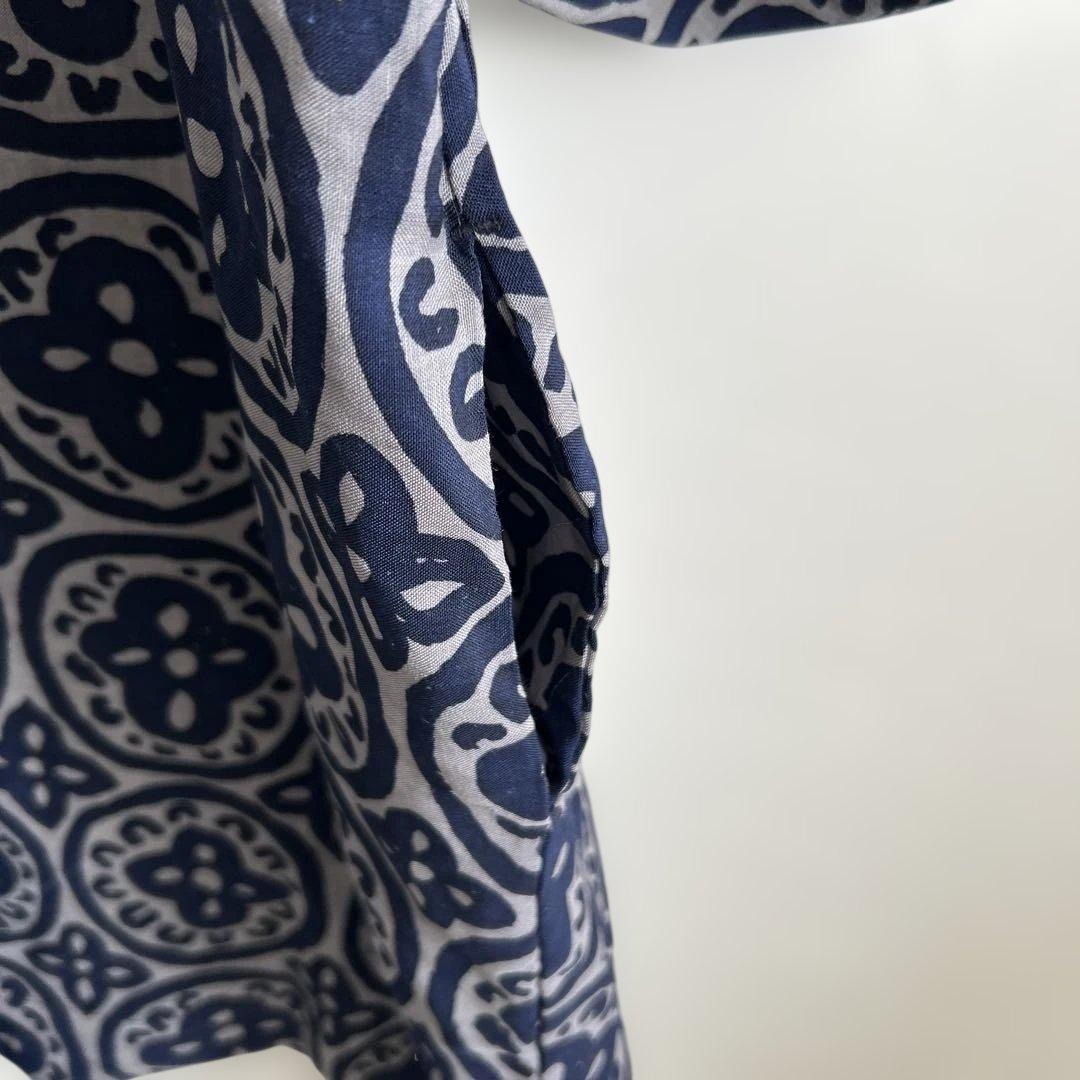 SOU・SOU ソウソウ 総柄ワンピース 和柄 ネイビー チュニック ワンピース