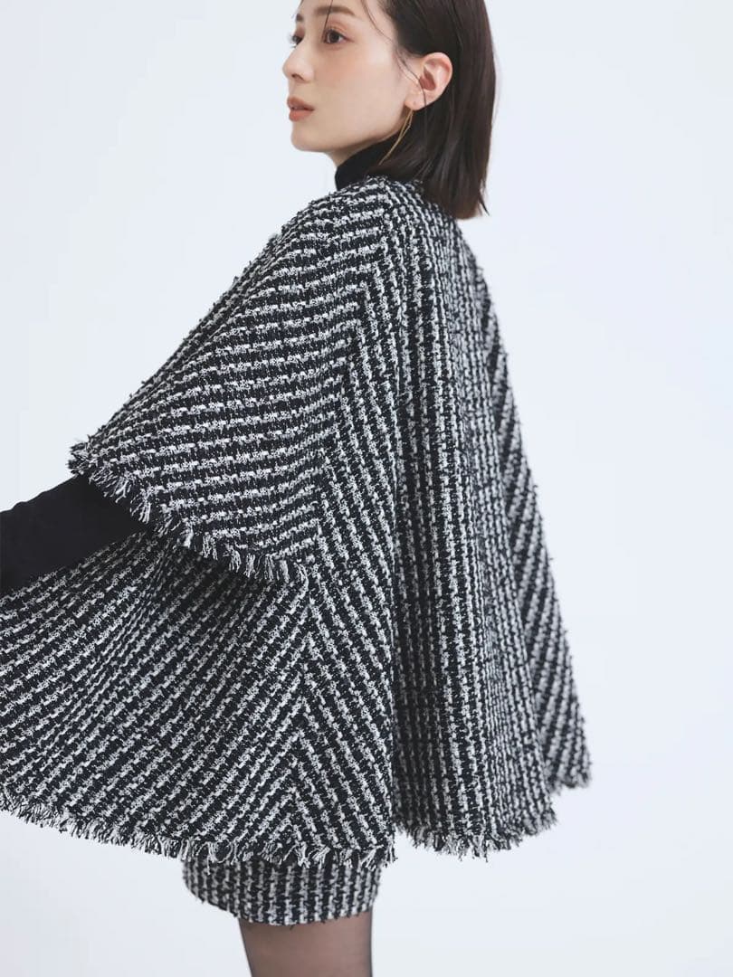 【新品】ツイードケープジャケット