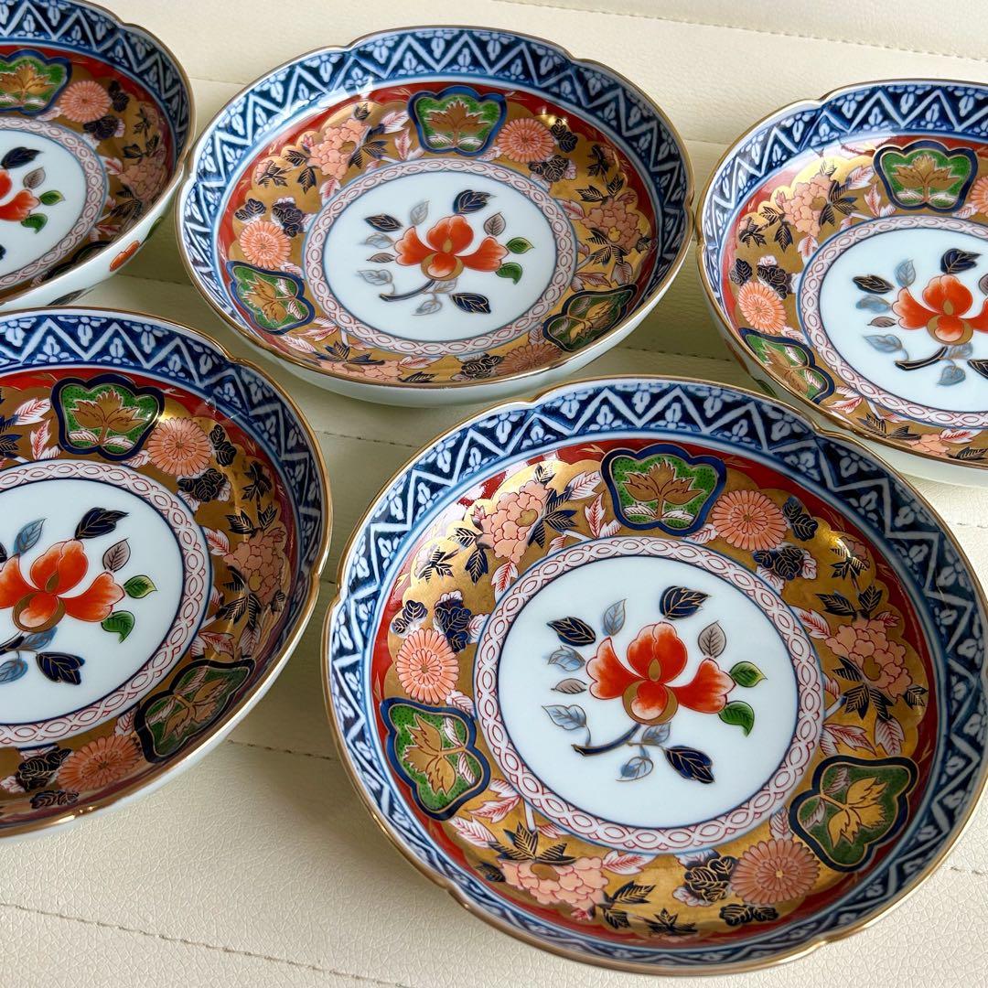 有田焼　賞美堂　其泉窯　極錦金彩古伊万里様式　銘々皿揃　５枚セット　金襴手　取皿