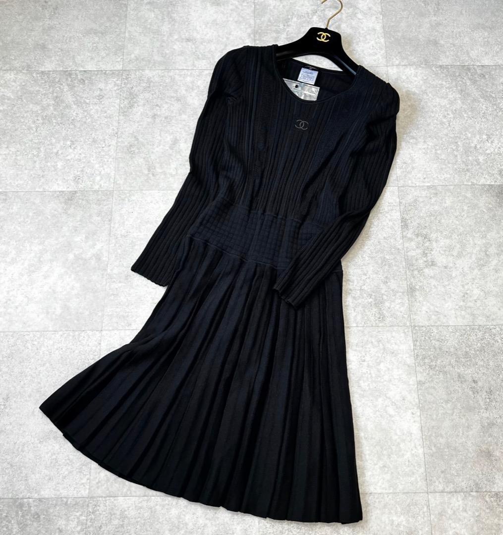 ✨美品✨シャネル CHANEL ココマーク マルチリブ ニットワンピース 40