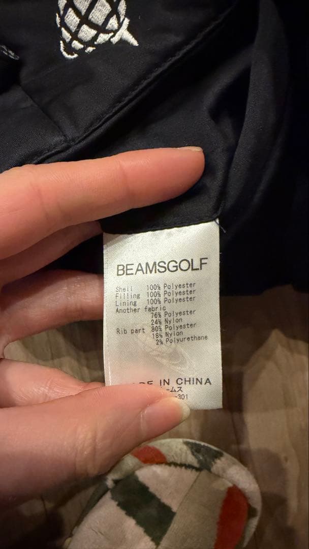 beams golf中綿 パンツ 黒