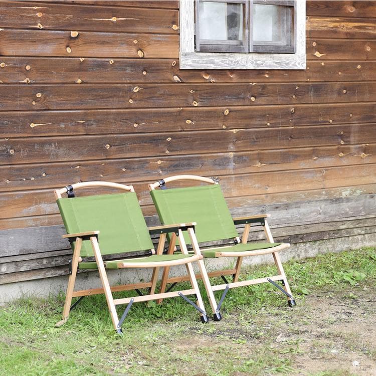 アウトドアチェア 2個セット revir of  ウッドチェア