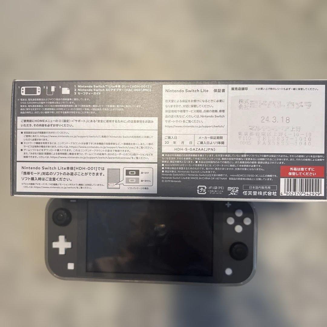 Nintendo Switch Lite グレー　ケース・保護カバー付き