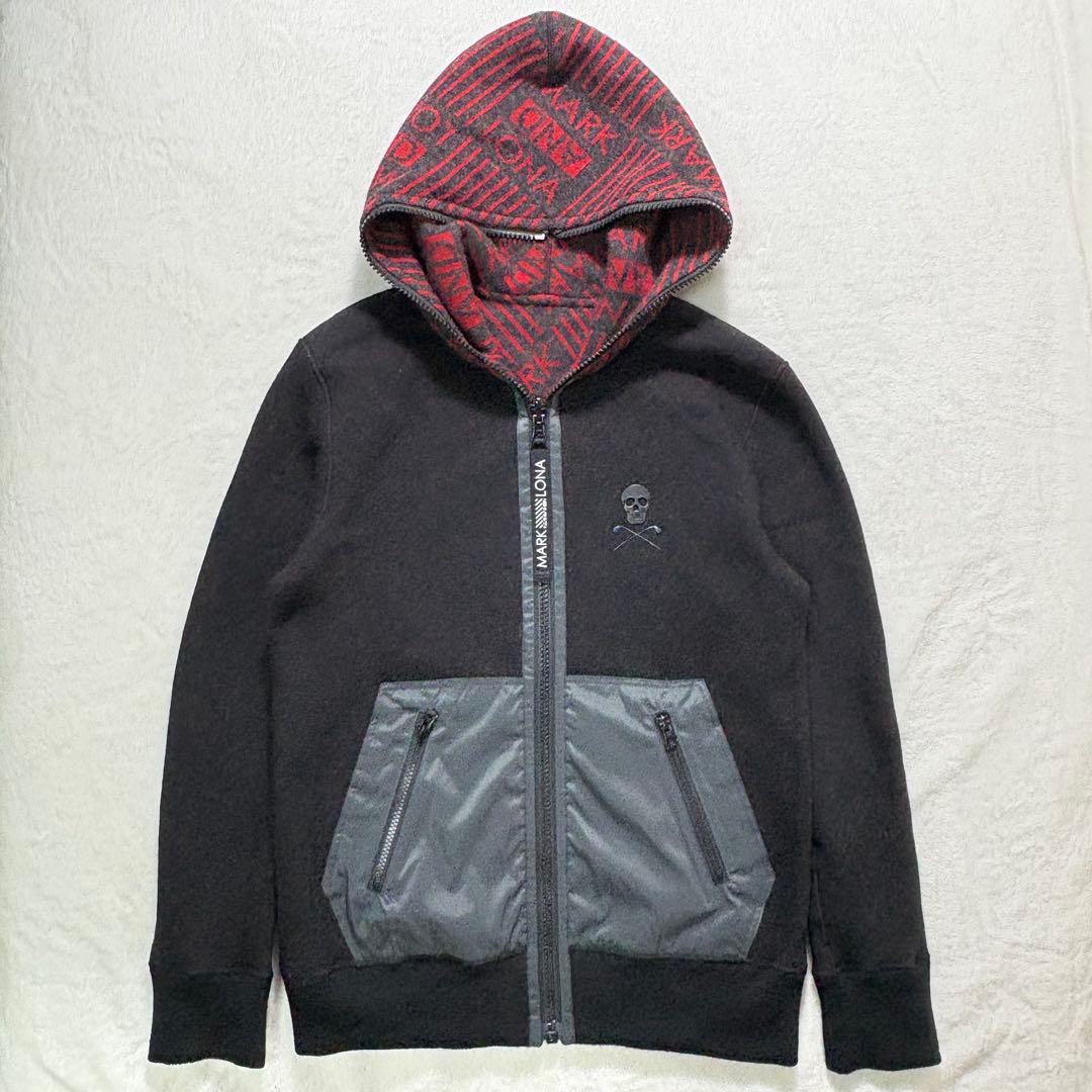 MARK＆LONA　リバーシブル　ニット　パーカー　ジップアップブルゾン　46