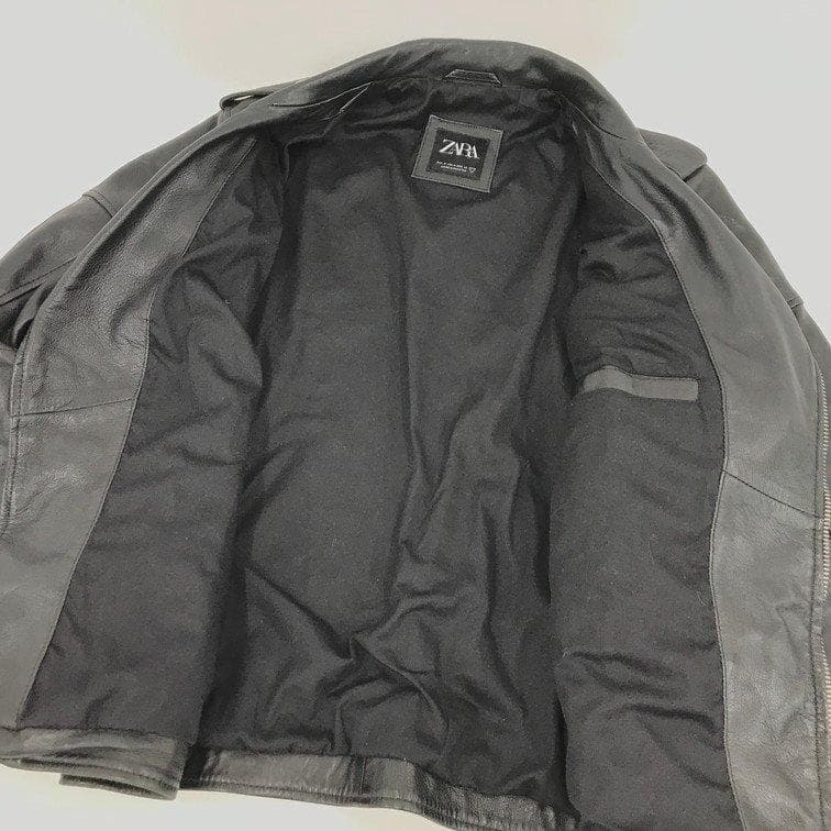 ZARA ザラ ブラックレザー ダブルライダースジャケット