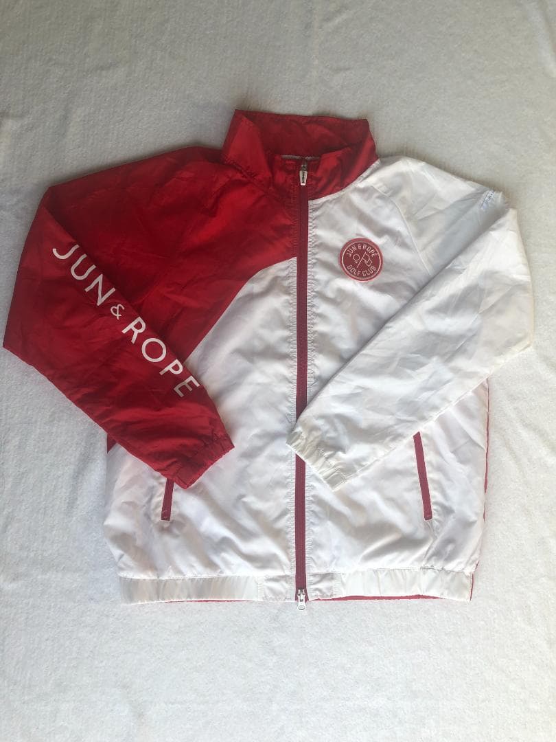 Jun & Ropé 撥水 吸水速乾 アシメトリータフタブルゾン 赤