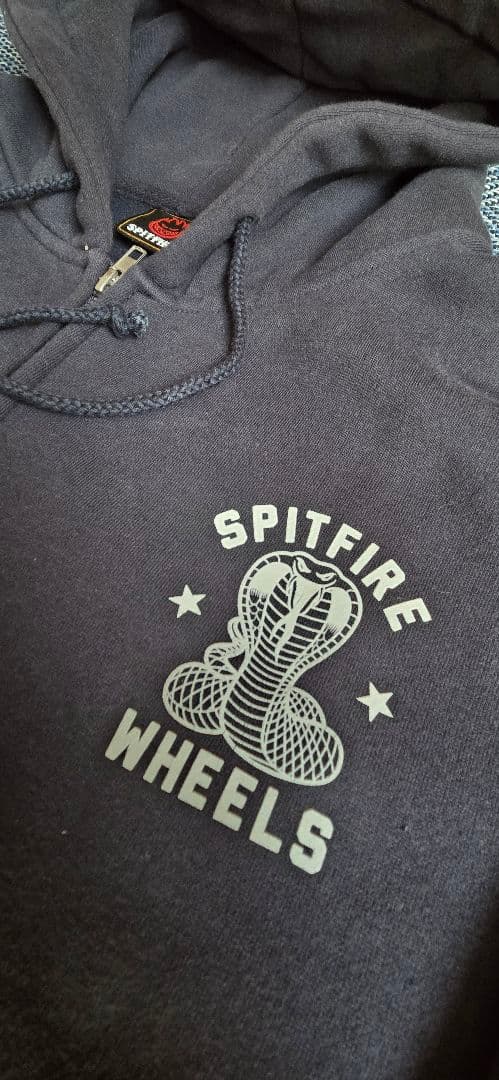 SPITFIRE WHEELS Zip Hoody NAVY弱フェード Mサイズ
