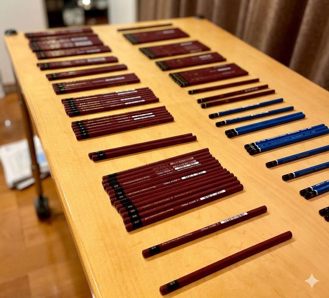 【新品・未削り】鉛筆 110本セット（ハイユニ・ユニ・ステッドラー）デッサン用