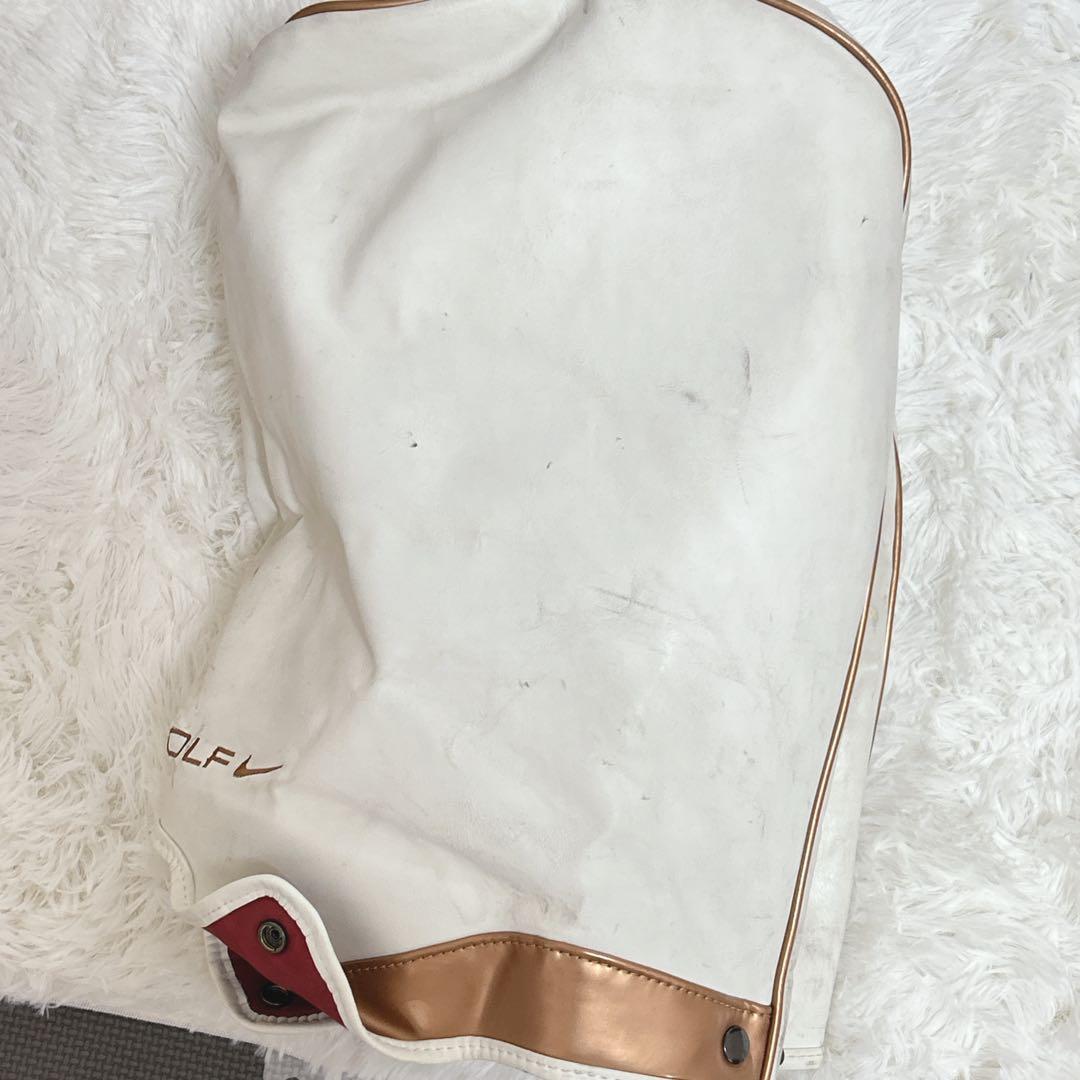 NIKE GOLF キャディバッグ ゴルフバッグ ナイキ 白 ゴールド 高級感