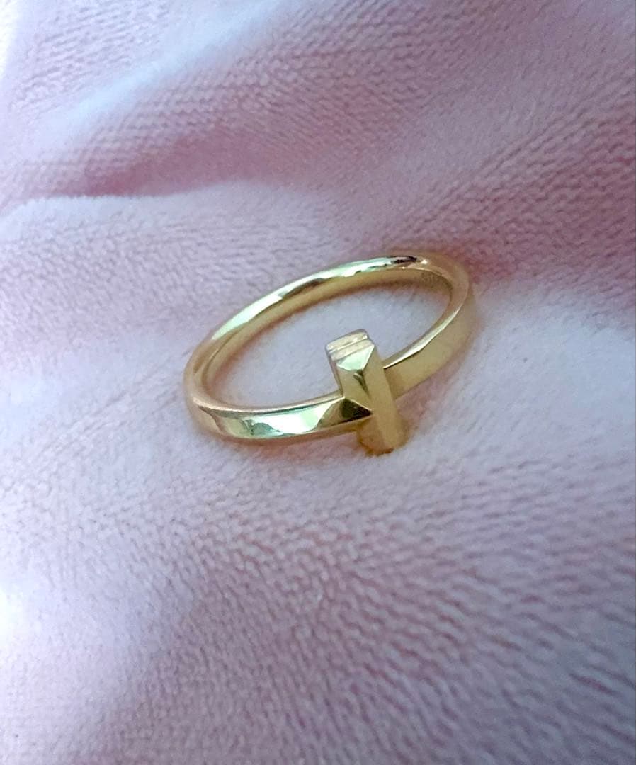 Tiffany Tワン T1 ナローリング PG 16号 K18 正規品